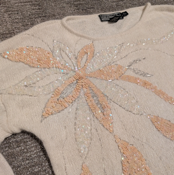 Vintage The News Letter Work in Progress Silk Angora Wool Dolman Sleeve Sweater - Picture 2 of 11